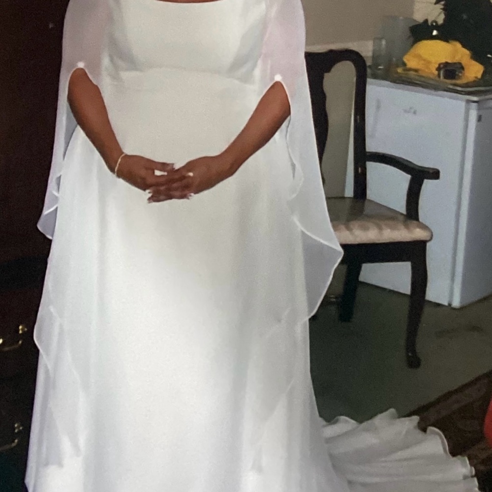 Elegant Cream Color Wedding Dress and Vail